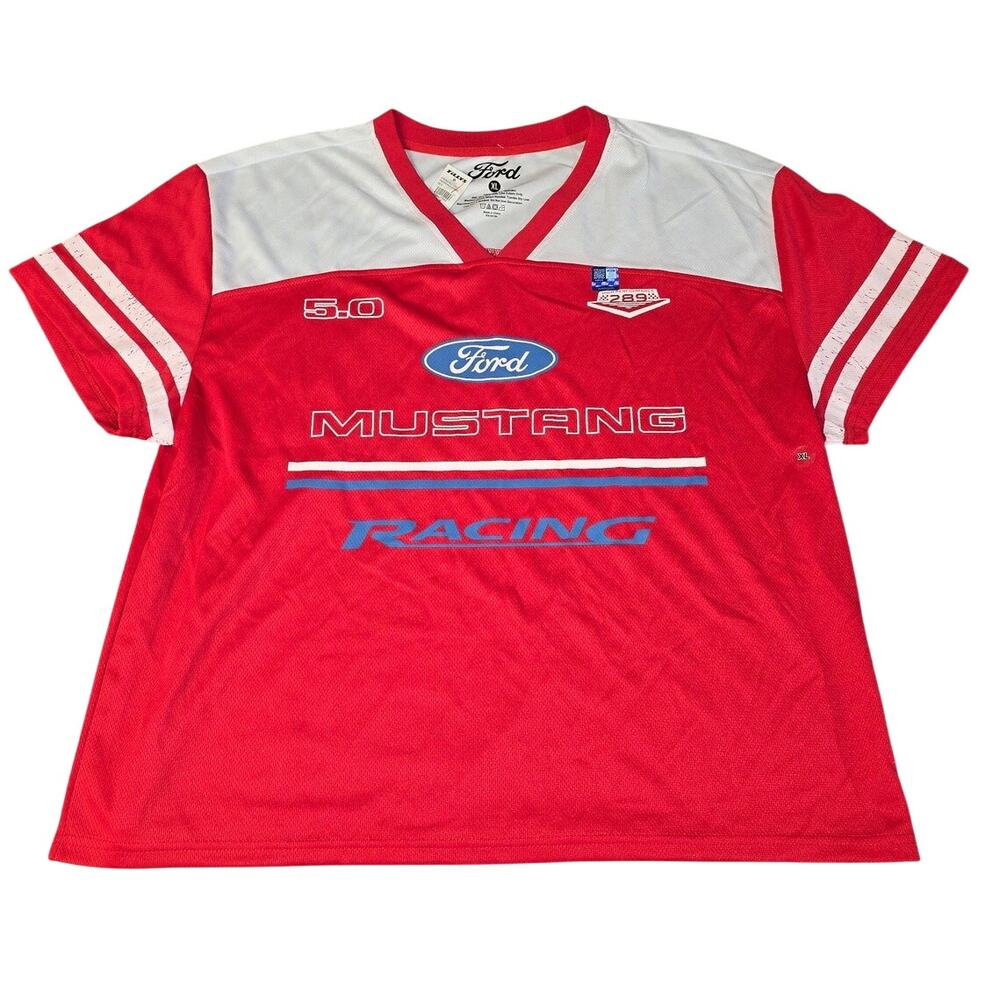 Ford Mustang Racing Jersey Mens XL Red Mesh 5.0 Tillys NWT